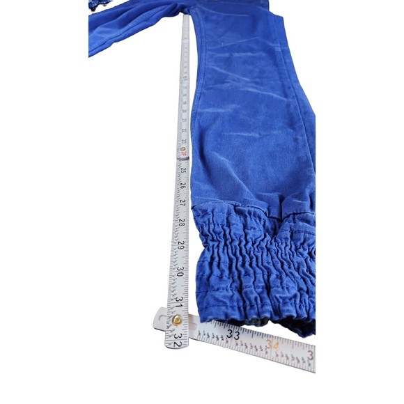 Desigual Women's Royal Blue Embroidered Denim Jeans Joggers Size 24 - Picture 4 of 10